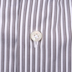 Isaia // Pia Striped Dress Shirt // Gray (US: 15R)