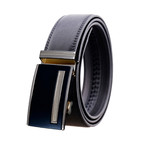 Paul Leather Belt // Black + Silver Buckle