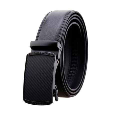 Leather Belt //  Black Belt + Black Buckle // Model AEBL161