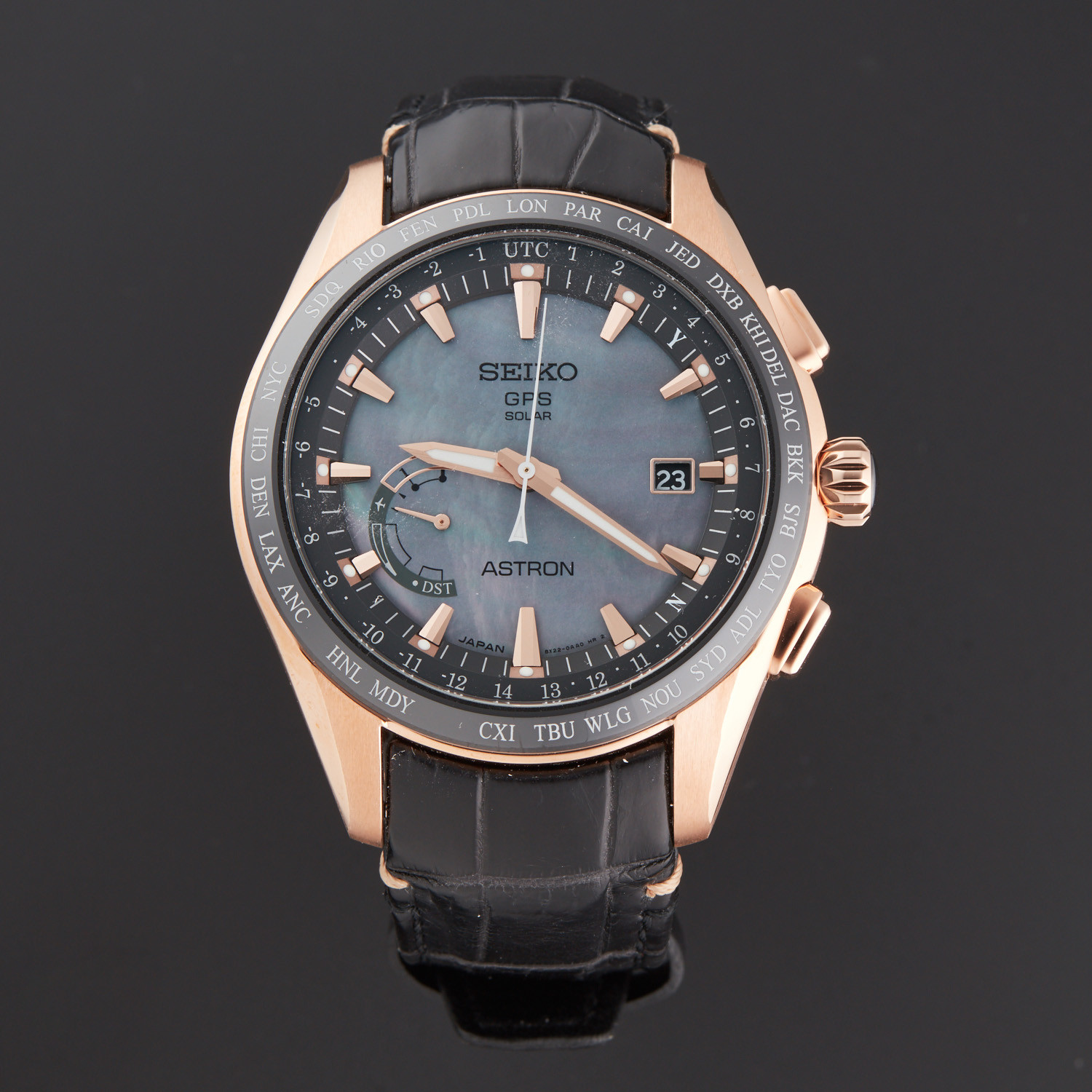 Seiko Astron GPS Solar World Time Novak Djokovic Quartz // SSE105 //  Pre-Owned - High-end Timepieces - Touch of Modern
