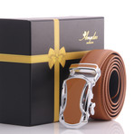Leather Belt // Tan Belt + Tan Buckle // Model AEBL033