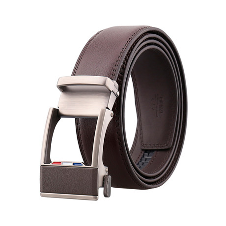 Leather Belt // Leather Belt // Brown Belt - Brown Buckle // Model AEBL178