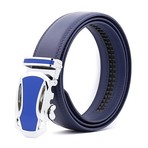 Leather Belt // Blue Belt  + Blue Buckle // Model AEBL099