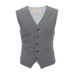Albert Stretch Pinstripe Vest // Gray (XS)