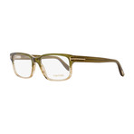 Men's // Rectangular Eyeglasses // Olive Green + Gold