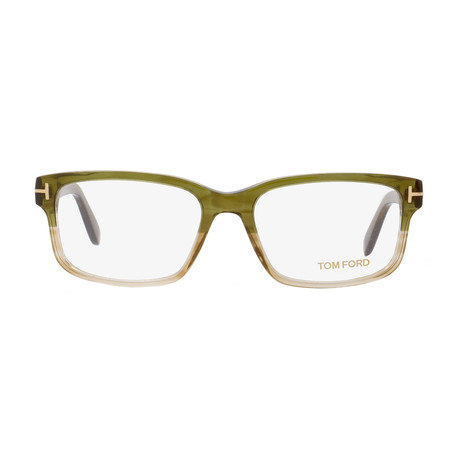 Men's // Rectangular Eyeglasses // Olive Green + Gold
