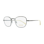 Unisex // Oval Eyeglasses // Dark Ruthenium + White Horn