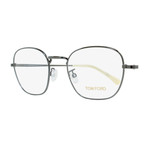 Unisex // Oval Eyeglasses // Dark Ruthenium + White Horn