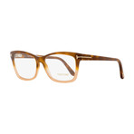 Unisex // Rectangular Eyeglasses // Havana + Peach