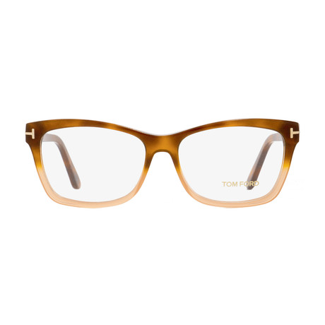 Unisex // Rectangular Eyeglasses // Havana + Peach
