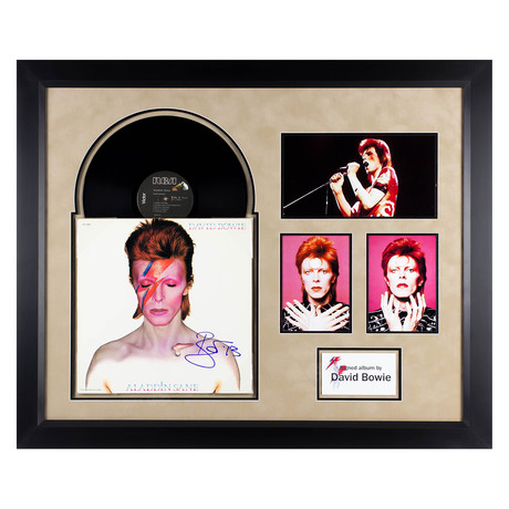 Signed + Framed Album Collage // "Aladdin Sane" // David Bowie