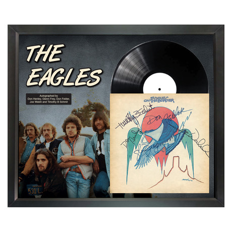 Signed + Framed Album Collage // "On the Boarder" // The Eagles