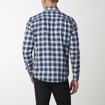 Long-Sleeve Plaid Shirt // Navy + White (S)