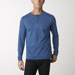 Long-Sleeve Knit Henley // Indigo (2XL)