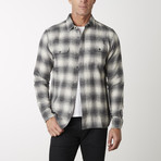 Long-Sleeve Plaid Shirt // Gray + White (M)