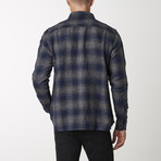 Long-Sleeve Plaid Shirt // Blue + Gray (S)