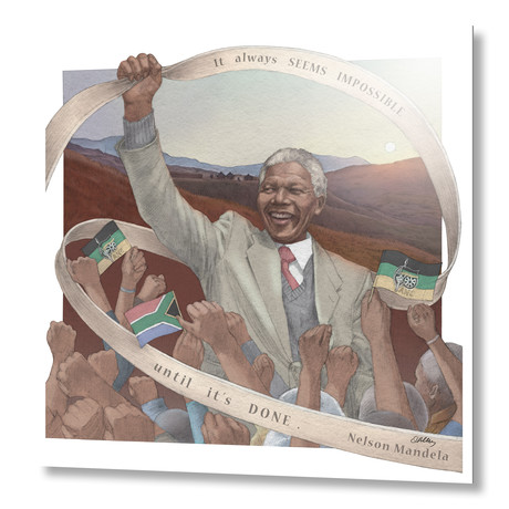Nelson Mandela // Aluminum (16"W x 16"H x 1.5"D)