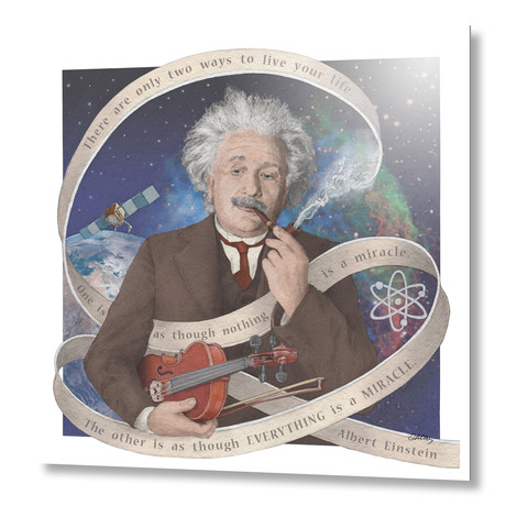 Albert Einstein // Aluminum (16"W x 16"H x 1.5"D)