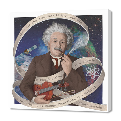 Albert Einstein // Canvas (16"W x 16"H x 1.5"D)