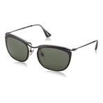 Lightweight Wire + Acetate Sunglasses // Black + Gray