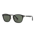 Classic Striped Sunglasses // Light Brown Striped + Green