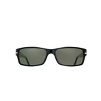 Classic Rectangle Polarized Sunglasses // Black + Gray Polarized