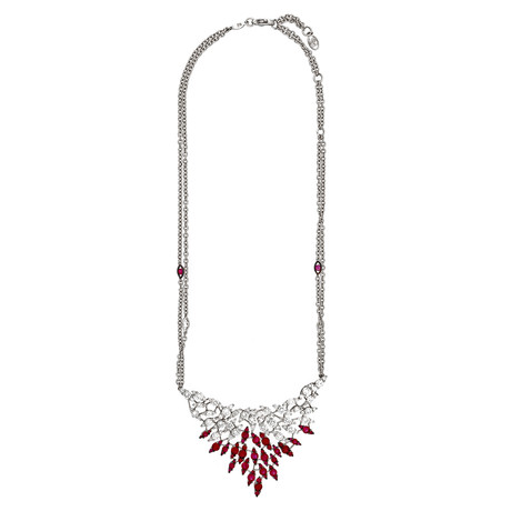 Stefan Hafner 18k White Gold Diamond + Ruby Necklace // Length: 18.5"