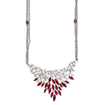 Stefan Hafner 18k White Gold Diamond + Ruby Necklace // Length: 18.5"