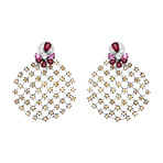 Stefan Hafner Silk 18k White Gold Diamond + Ruby Earrings