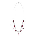 Stefan Hafner 18k White Gold Diamond + Ruby Necklace