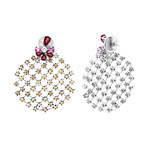 Stefan Hafner Silk 18k White Gold Diamond + Ruby Earrings