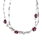 Stefan Hafner 18k White Gold Diamond + Ruby Necklace II