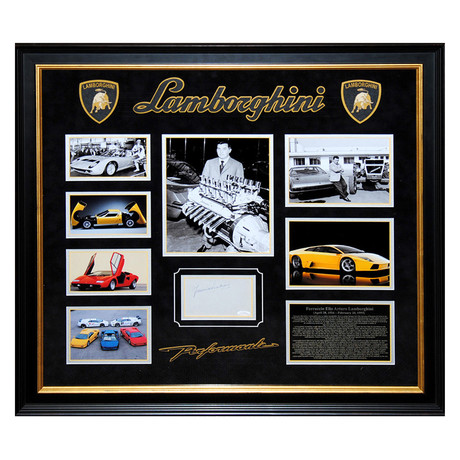 Signed + Framed Signature Collage // Ferrocio Lamborghini