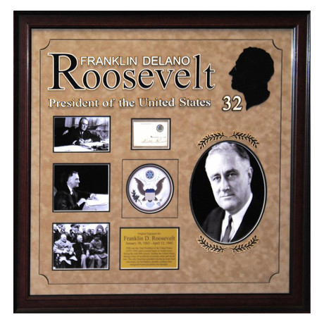 Signed + Framed Signature Collage // Franklin Roosevelt