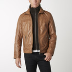 Leather Jacket + Removable Collar // Cognac (S)