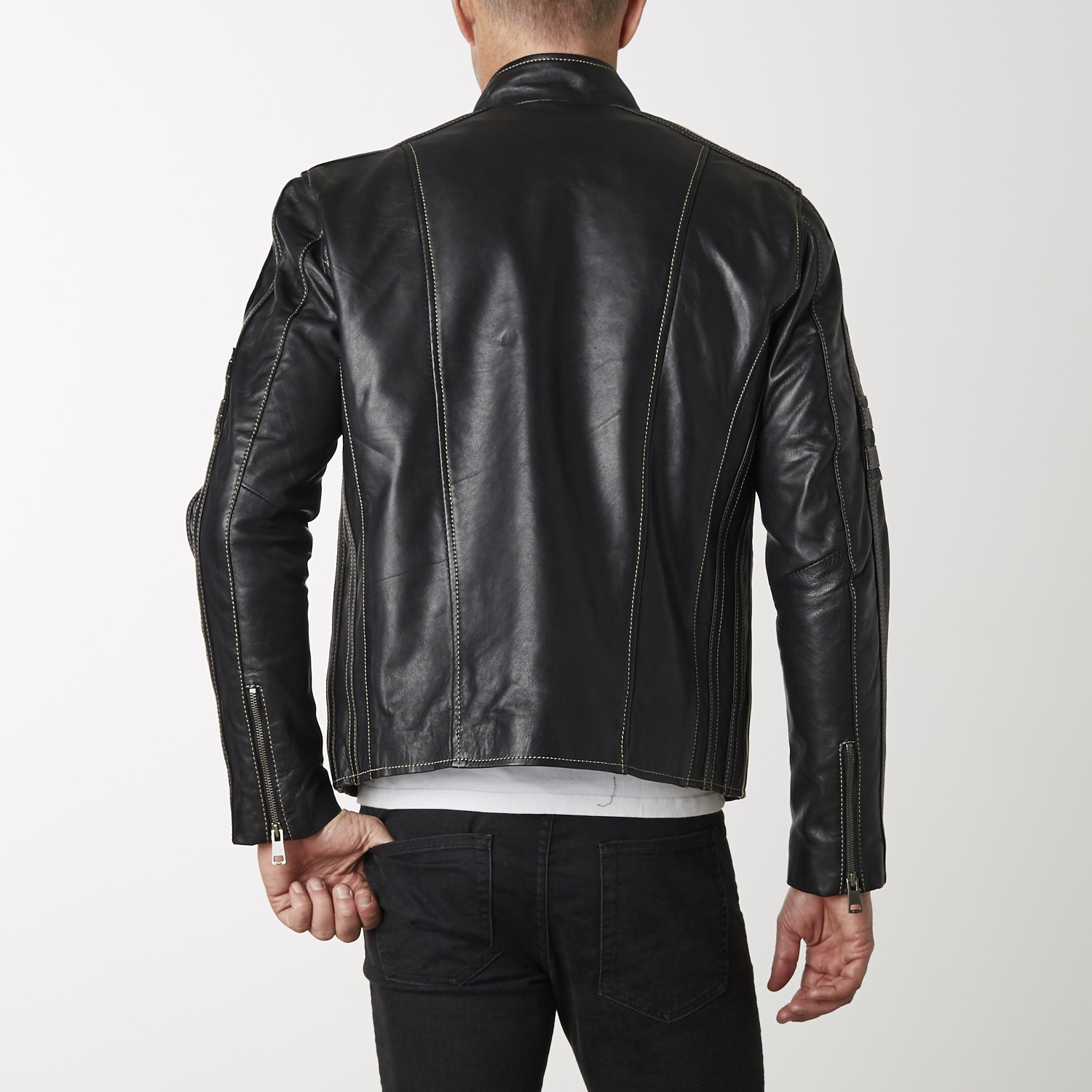 Biker Leather Jacket II // Black (L) - HIDES Canada PERMANENT STORE ...