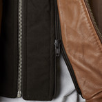 Leather Jacket + Removable Collar // Cognac (XL)