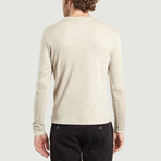 Round Neck Cotton + Wool T-Shirt // Beige Chine (XS)