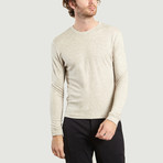 Round Neck Cotton + Wool T-Shirt // Beige Chine (XS)