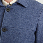 Wool Long Coat // Blue (XL)