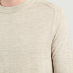 Round Collar Knit Sweater // Beige Chine (S)