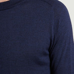 Round Collar Knit Sweater // Blue (L)