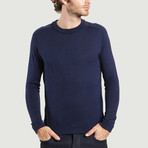 Round Collar Knit Sweater // Blue (XL)