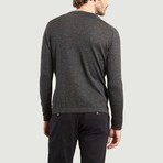 Round Collar Knit Sweater // Dark Grey (XS)