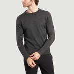 Round Collar Knit Sweater // Dark Grey (S)