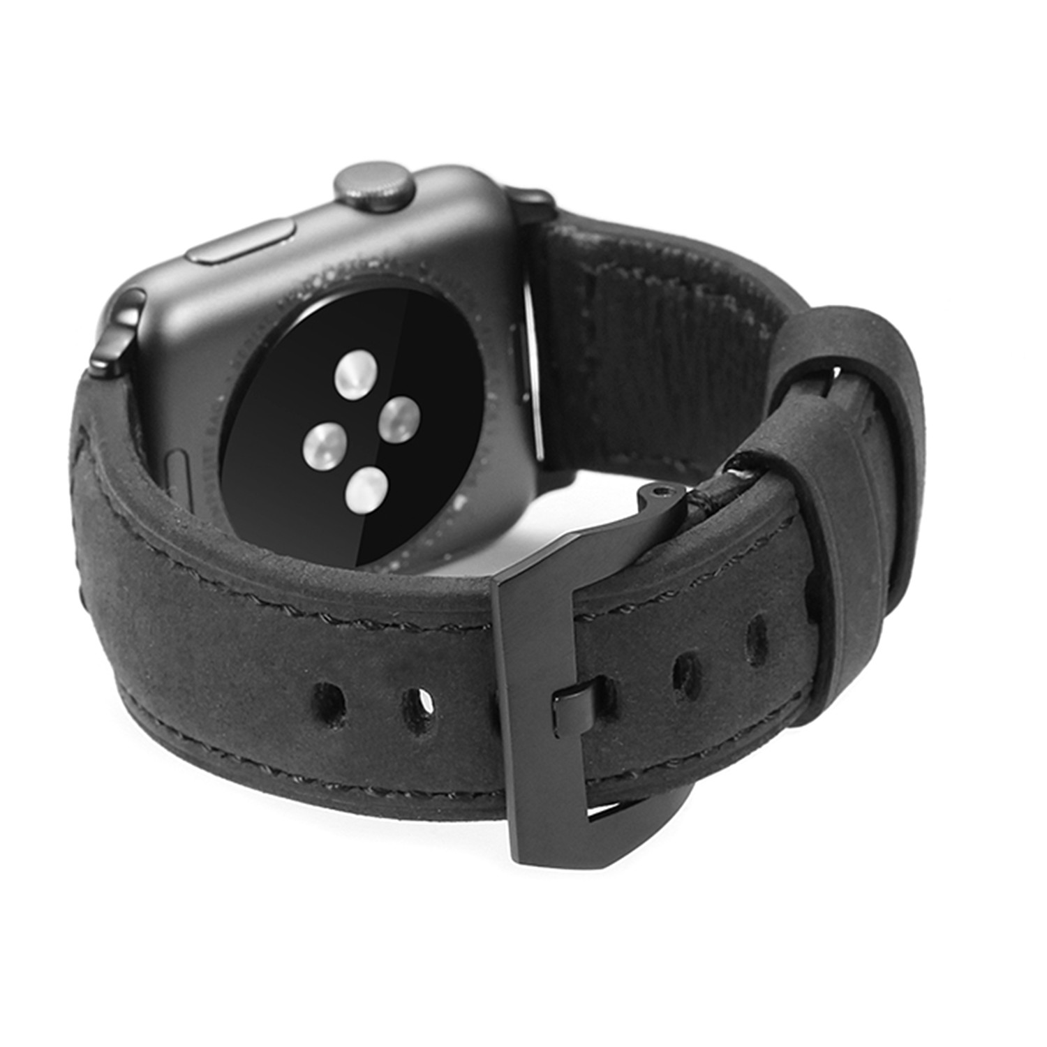 Leather Apple Watch Strap // Black Edition (Black Hardware) - Bullstrap ...