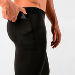 Pacer Cropped Training Compression Tights // Black (2XL)