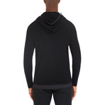 Swank Hooded Zip Front Sweater // Black (S)