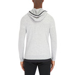 Swank Hooded Zip Front Sweater // Light Heather Gray (M)