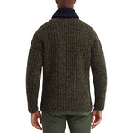Gent Shawl Collar Pullover Sweater // Deep Green + Navy (XL)